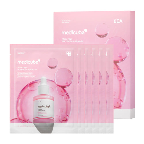 [NEW] [Medicube] PDRN Pink Peptide Ampoule Mask 6EA | Signature Salmon PDRN Serum Infused Second-Skin Fit Sheet | Uneven Skin Tone Care for Glow & Hydration | K-Beauty, Korean Skincare, (23Ml X 6Ea)