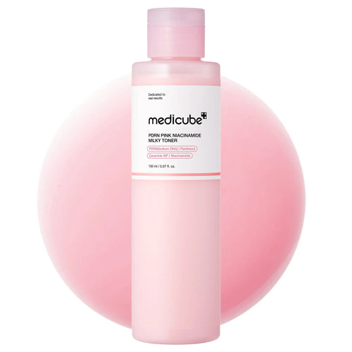 Transform Your Skin with Medicube's PDRN Pink Niacinamide Milky Toner - Hydrating, Soothing, and Perfect for a Glass Glow Finish!